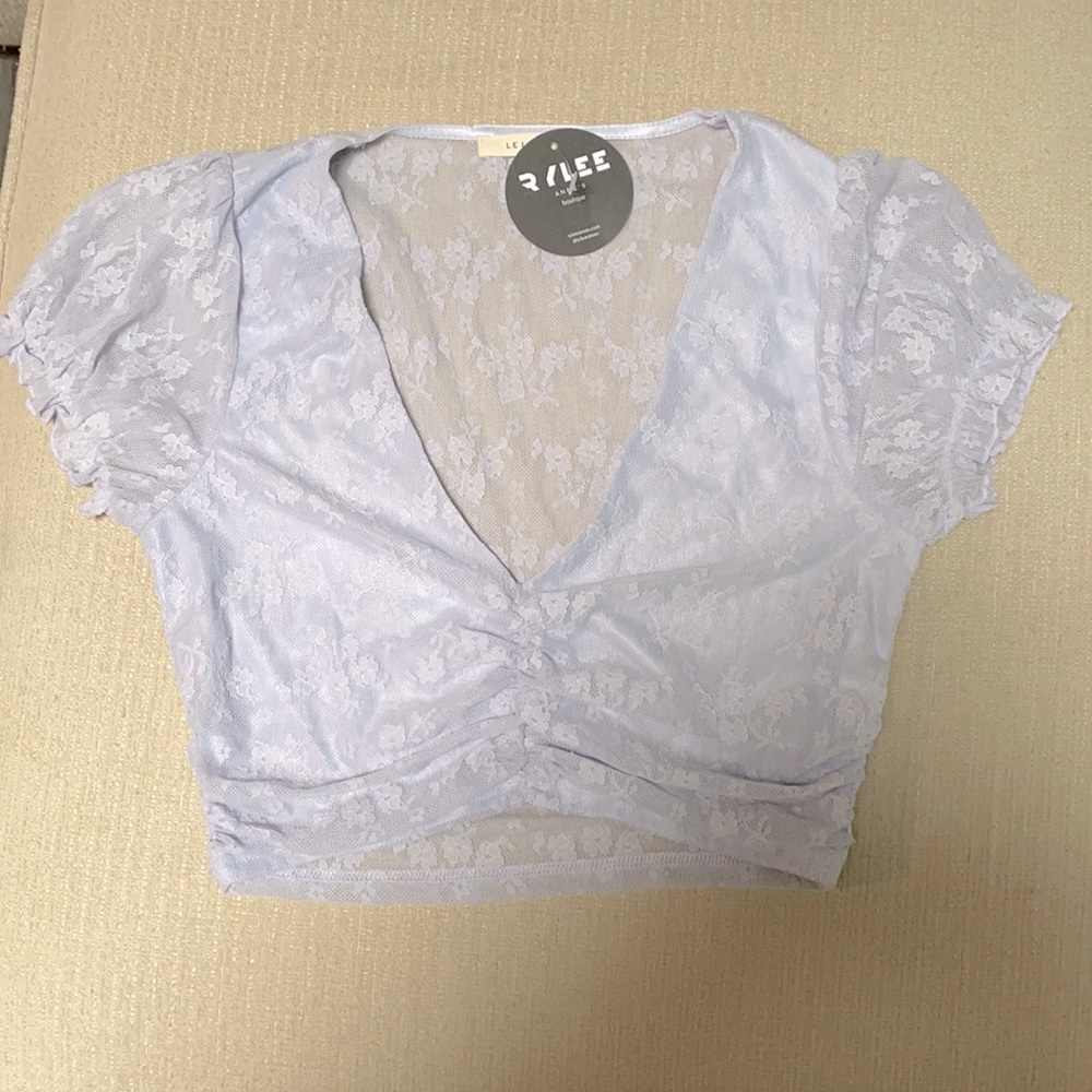 Lace back crop top